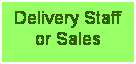 Text Box: Delivery Staff or Sales
